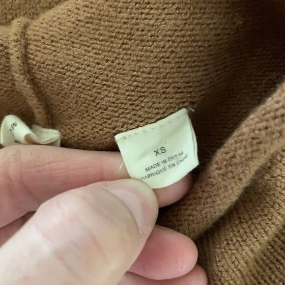 Moth Tan Mock Neck Pullover Sweater Long Sleeve Ribbed Hem Soft Knit XS - Picture 7 of 8